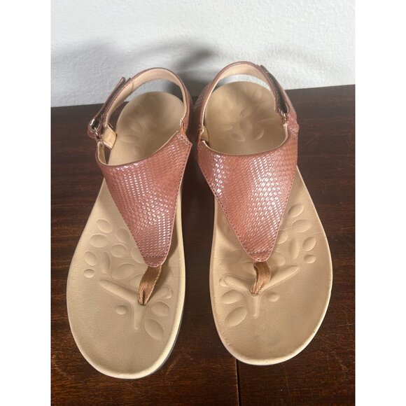 MEGNYA Orthotic Sandals Womens Sz 7.5 Brown Vegan Plantar Fasciitis Flat Feet Ho - Picture 2 of 13